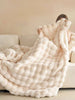 1pc Double-Sided Plush Blanket, Soft Warm Faux Fur Luxury Style Throw For Multi-Purpose Use In Living Room, Bedroom And Sofa