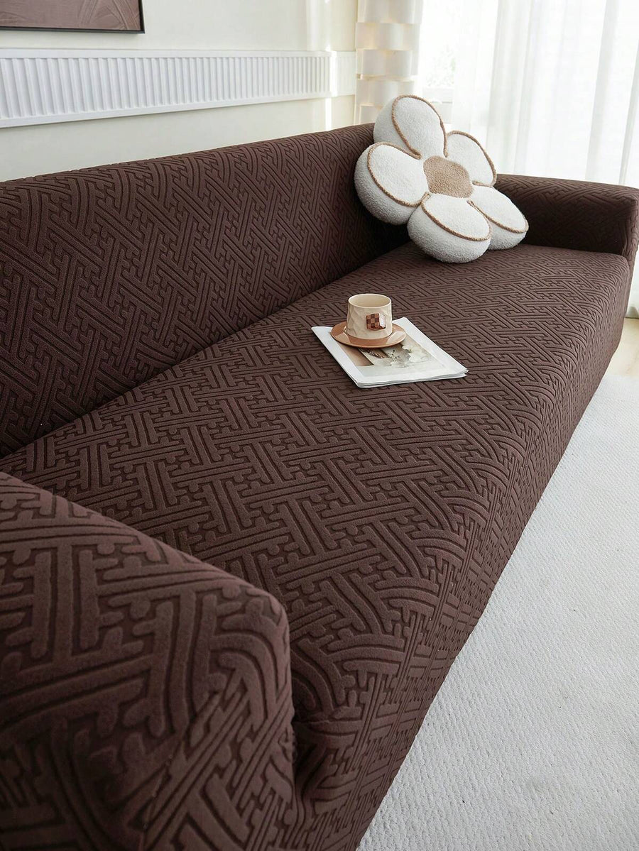 1pc Jacquard Sofa Cover Thick Short Plush Elastic Anti-Slip Sofa Slipcover 4-Season Use Pet Stain Resistant Detachable Sofa Cushions Protection Machine Washable Suitable For Living Room Bedroom Outdoor L-Shaped Recliner 1/2/3/4 Seater Sofas