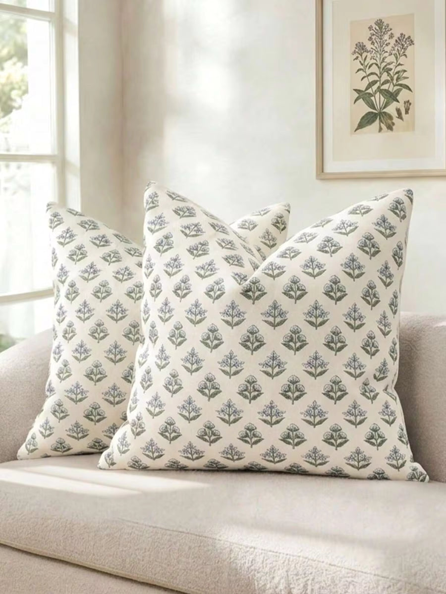 1 Set Floral Print Farmhouse Style Throw Pillow Covers, Vintage Decorative Cushion Covers Suitable For Sofa, Bed, Living Room, Farmhouse Home Decor